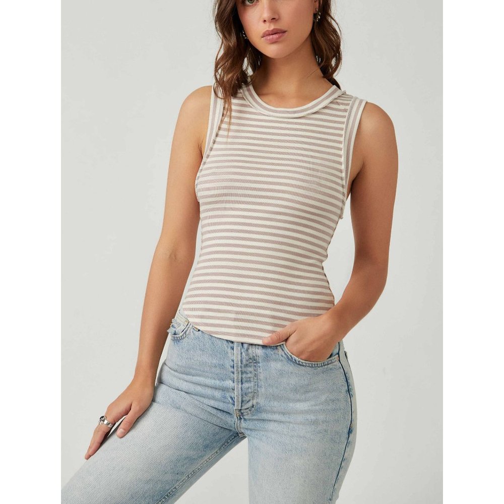 FREE PEOPLE Kate Tee Stripe / Etherea Combo